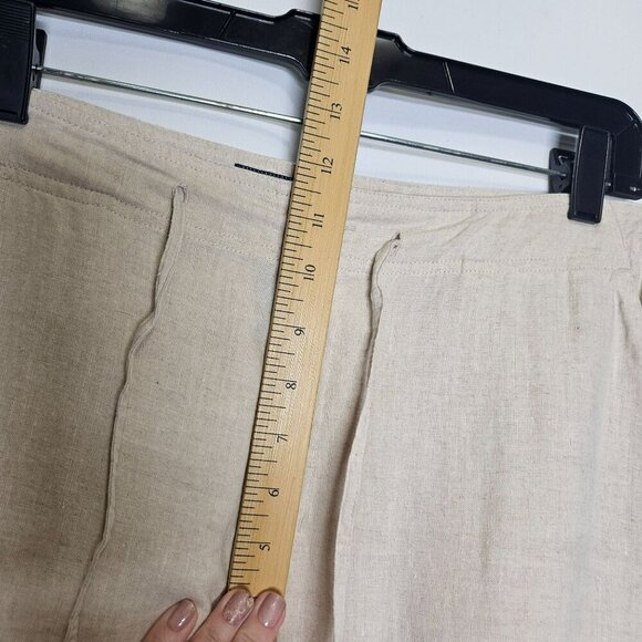 Havana Jacks Cafe Beige Linen Pants Women Size 8 Relaxed Fit Boho Neutral Beachy - Picture 9 of 11